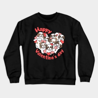 Happy valentines day cute shih tzu heart gift for valentines day Crewneck Sweatshirt